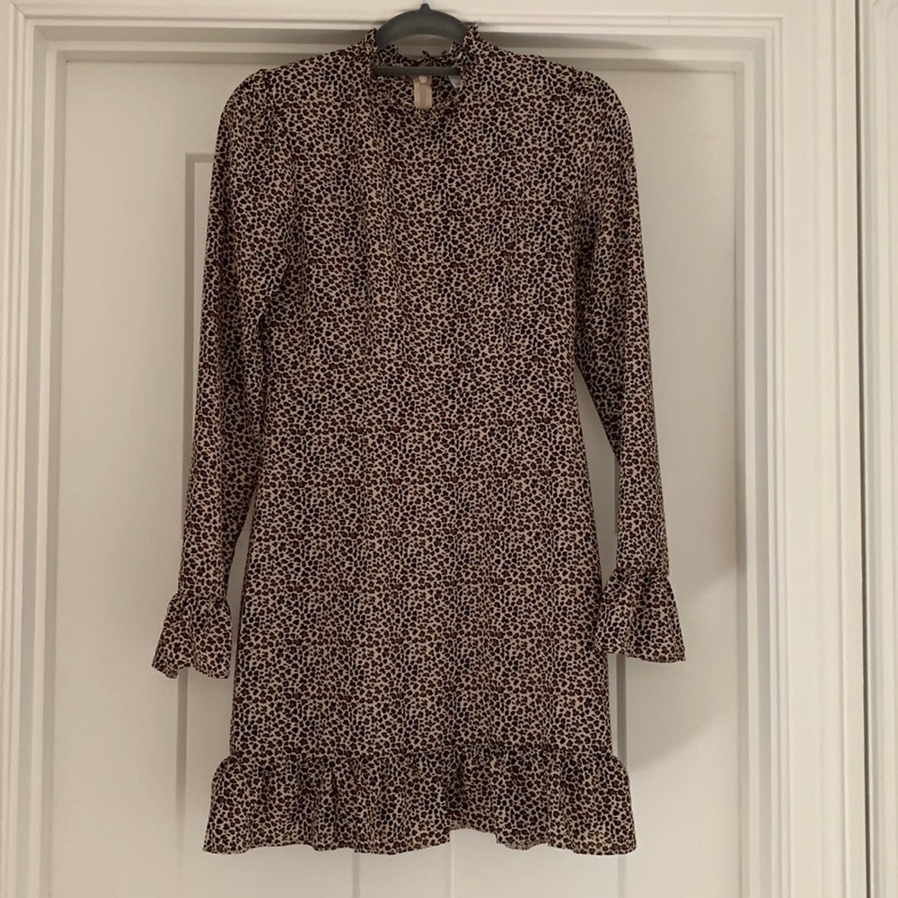 Cheetah Print Long Sleeve Dress